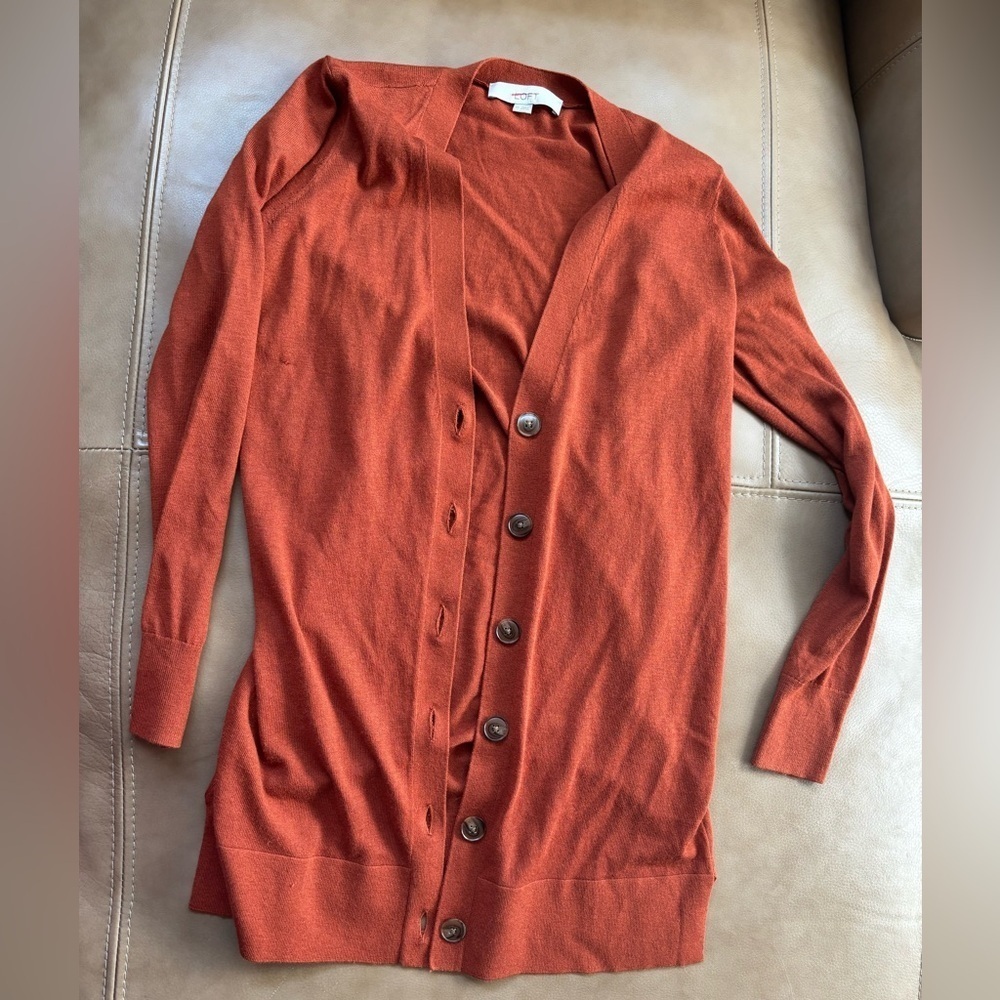 LOFT Burnt Orange Women's Cardigan - Picture 1 of 6